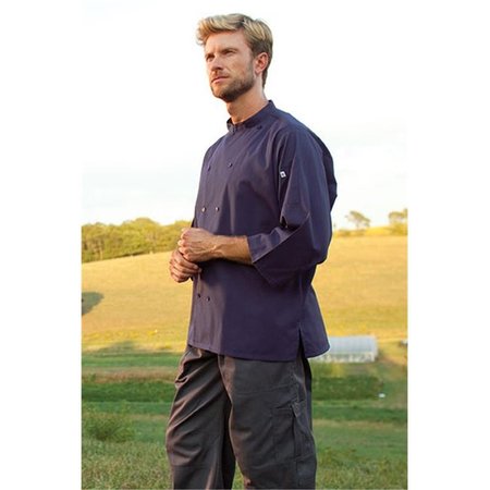 NATHAN CALEB Epic 3/4 Sleeve Chef Shirt in Eggplant - 3xLarge NA141443